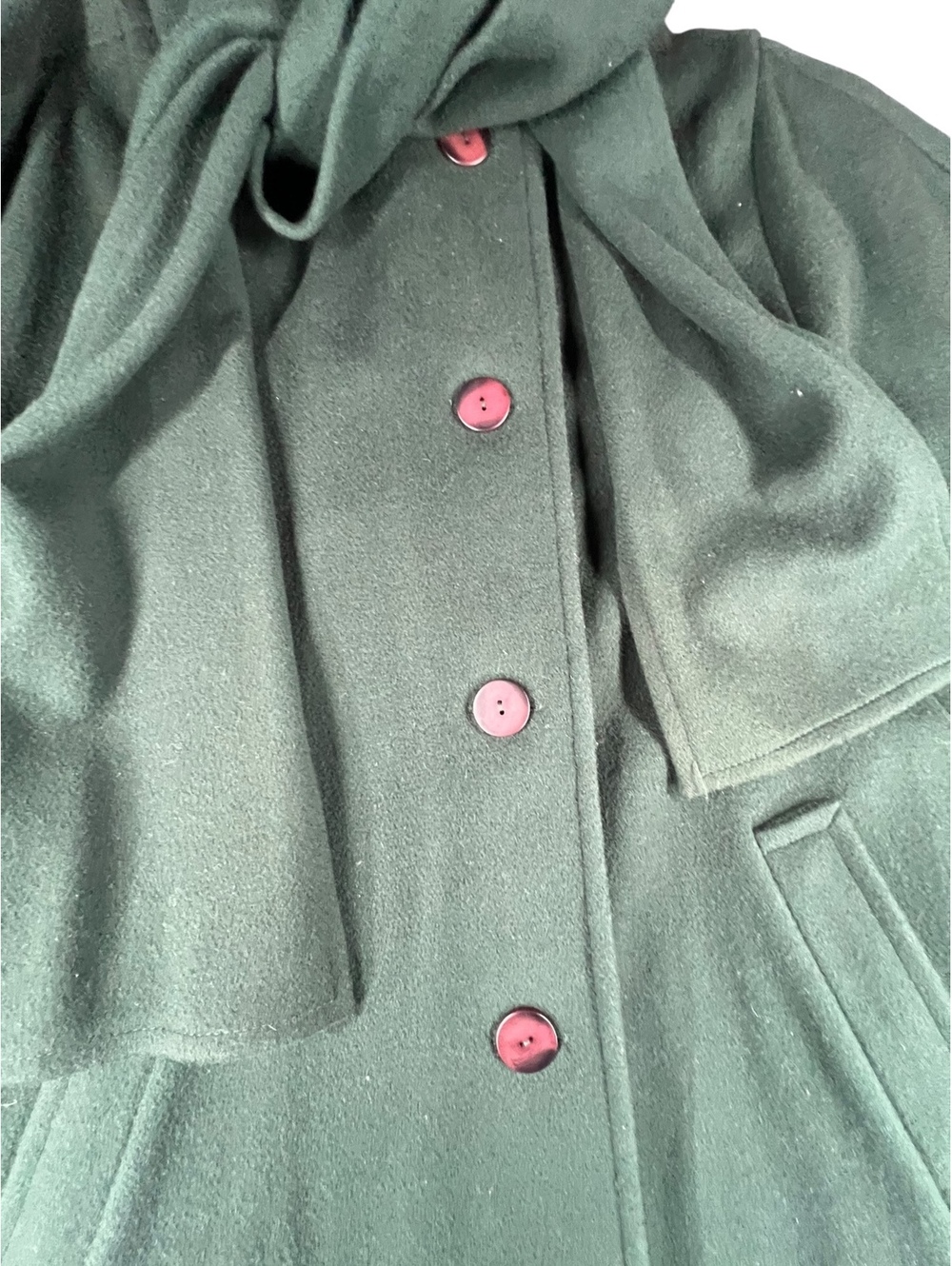 Vintage Spencer Douglas Wool Cape Coat Made in USA Scarf Funnel Neck - Picture 4 of 9